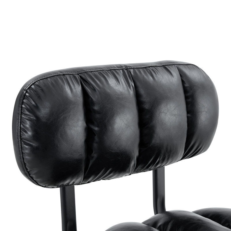 Tabouret de comptoir pivotant rembourré Vesta, Argent, Noir