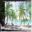 Ensemble de rideau de douche de plage + crochets-44247155