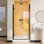 Portes de douche à pivot P 36 po - l 37,25 po x H 72 po Porte de douche pivotante sans cadre avec verre trempé