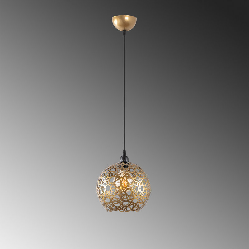 Elegant Gold Chandelier with Metal Body, Adjustable Height 15.4 - 46.9 inches | 10 inch Base Plate, 35.4 inch Cable | Fits E27 Bulb Max 40W (Not Included) | Stylish Lighting for Dining Room & Living Spaces