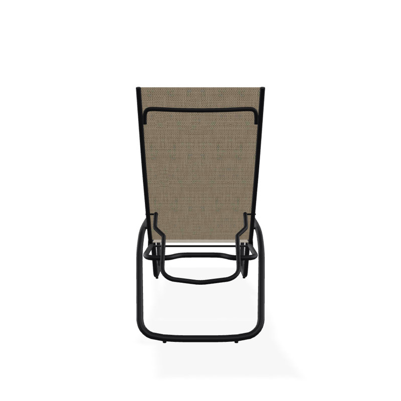 Outdoor Rust-Resistant Metal Chaise Lounge, Textured Black, Newport
