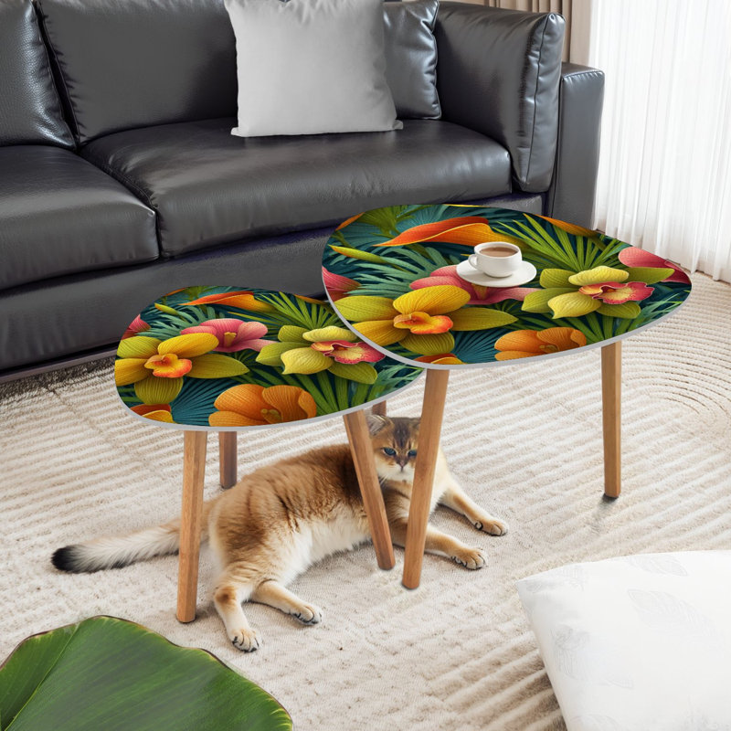 Ensemble de 2 tables basses gigognes Triangle
