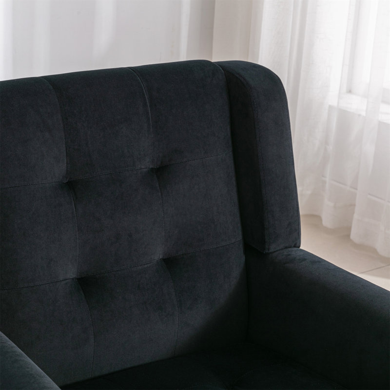 Fauteuil d'appoint Bolanle, Velours noir