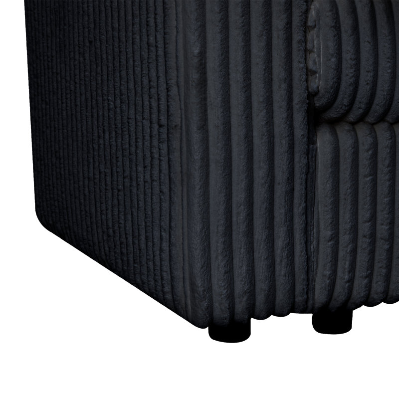 Canapé modulaire en L 145,7 po, Velours côtelé gris foncé