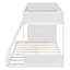 Lit superposé simple au-dessus de double avec lumières DEL et tablette - lit superposé robuste pour enfants et adolescents, blanc-684538320
