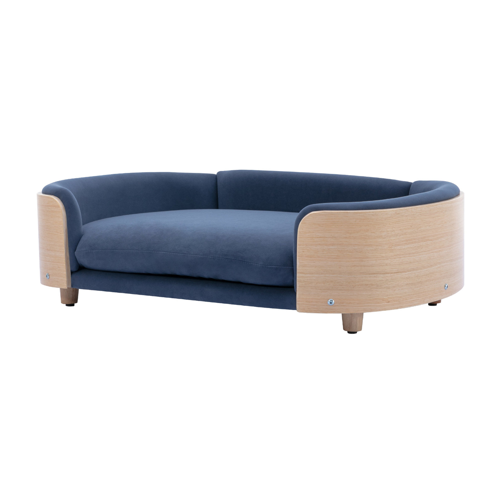 Inira Pet Bed, Dark Blue/Natural, 26.77" W x 11.02" D x 38.58" H