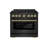 ZLINE Autograph Edition 36 in. 5.2 cu. ft. Paramount Dual Fuel Range with 6 Burner Gas Cooktop and Electric Convection Oven in Black Stainless Steel with Polished Gold Accents (SDRBZ-36-G)-123175601