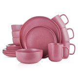 Stone Lain Tom Rustic Stoneware Dinnerware Set For 4, Olive Green