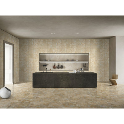 Marbre naturel beige doré 12 * 24, pour mur, fini texturé FS, marbre cannelé 3D, pierre naturelle, marbre véritable, marbre véritable, 1 boîte de 4 pièces