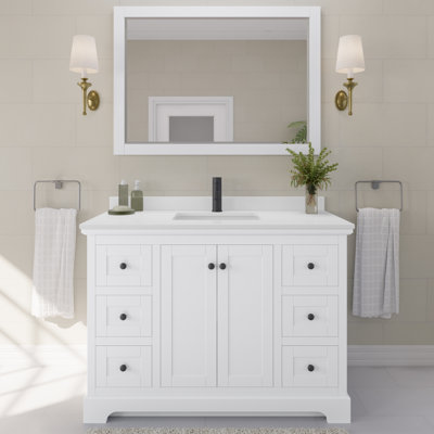 Ensemble de meuble-lavabo simple 48 po avec miroir Avery