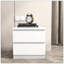 Table de chevet blanche avec 2 tiroirs, plaque supérieure épaisse pour plus de durabilité et de rangement intelligent-556233371