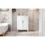 Meuble-lavabo 24 po avec lavabo supérieur, armoire de rangement moderne avec 2 portes à fermeture douce et tablette réglable, structure en bois massif-964791372