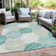Machine Washable Indoor/Outdoor Xhevrie Teal Rug