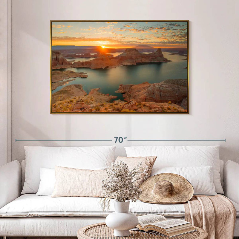 Gunsight Sunrise, 46" X 31", Floating Frame Gold