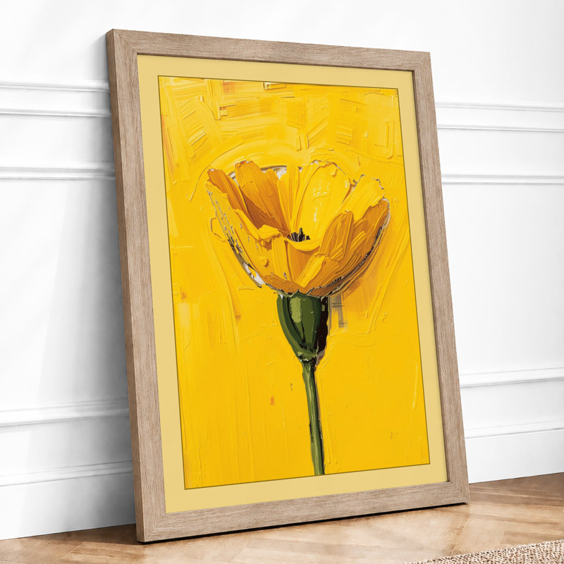 Golden Bloom Botanical - Framed Print, A1 - 84.1 x 59.4 cm, Oak