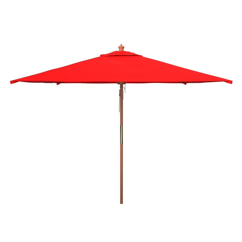 Parasol en bois à poulie carrée 7,5 pi Veler, Rouge