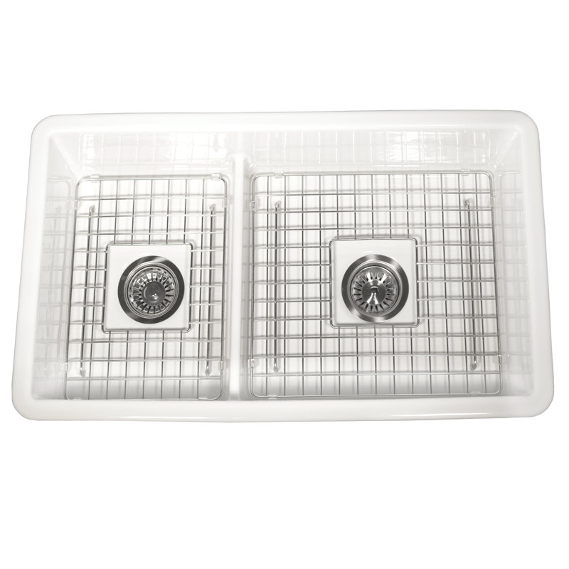 Nantucket Sinks 60/40 Dualmount Fireclay Sink Wellfleet-31OSW