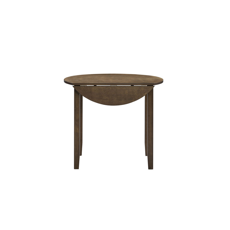 Table de salle à manger ronde en noyer avec abattant peu encombrant