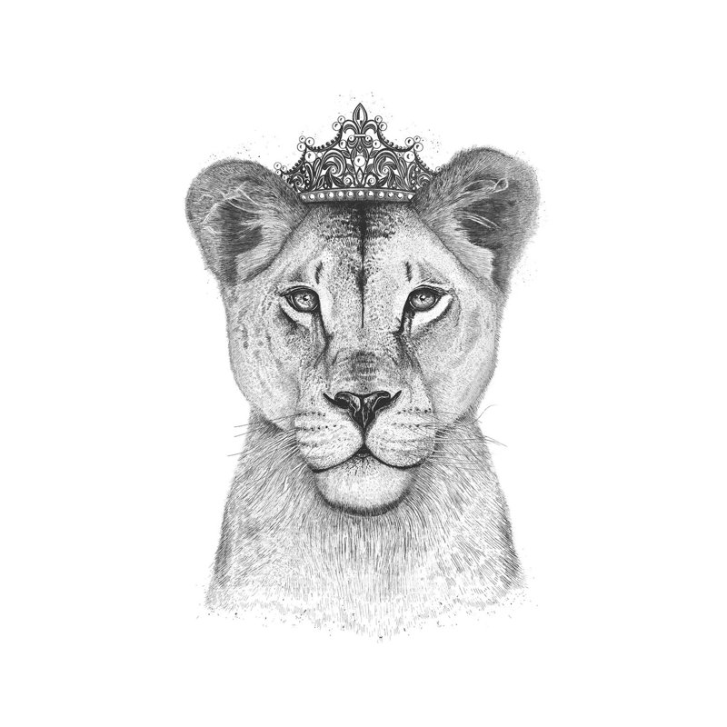 «The Lioness Queen» par Valeriya Korenkova, impression sur toile tendue, H 26 po x l 18 po x P 1,5 po