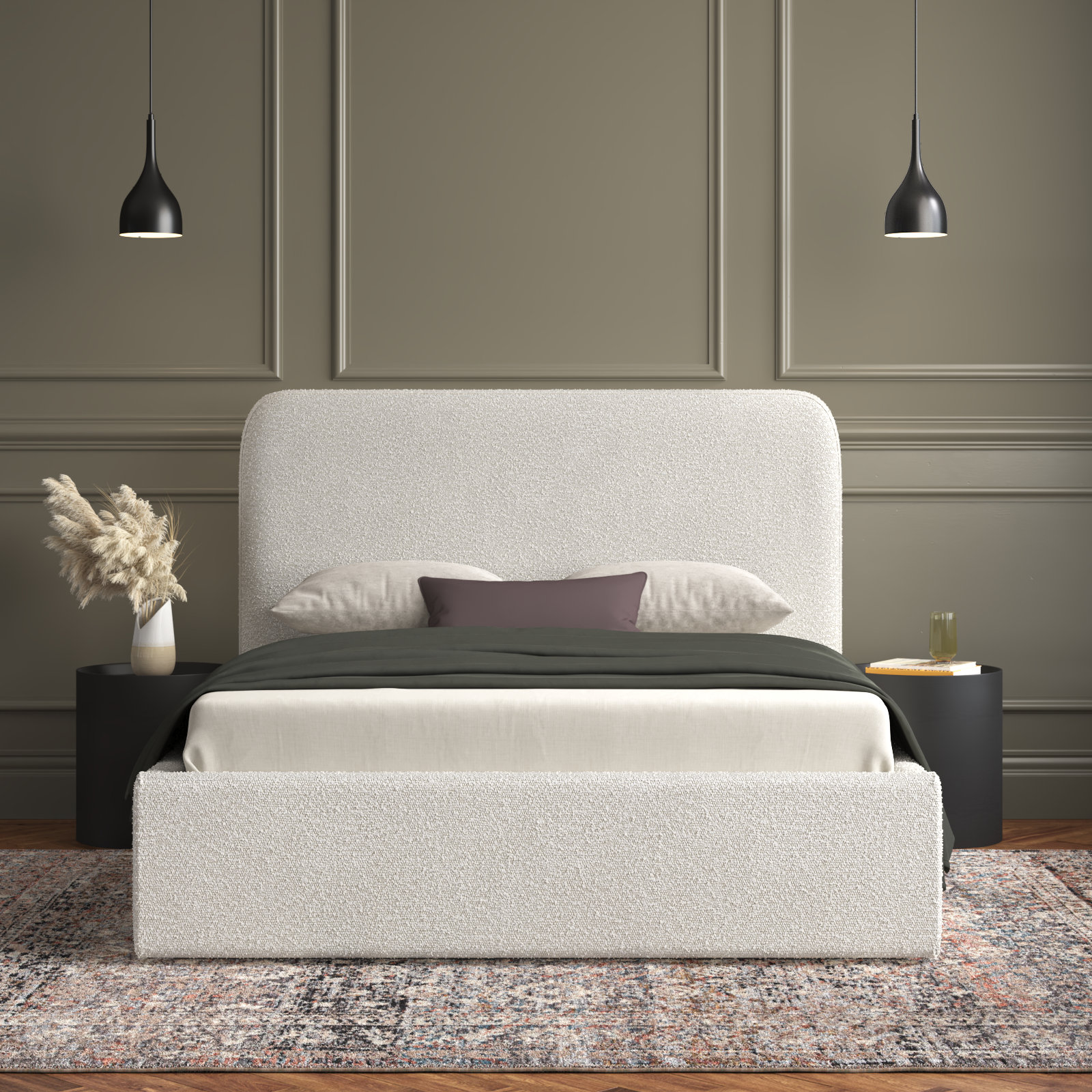 Bailee Upholstered Bed, Queen, Whipped Honey Linen Blend
