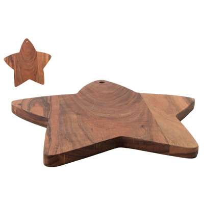 Acacia Wood Shaped Serving Board Star
