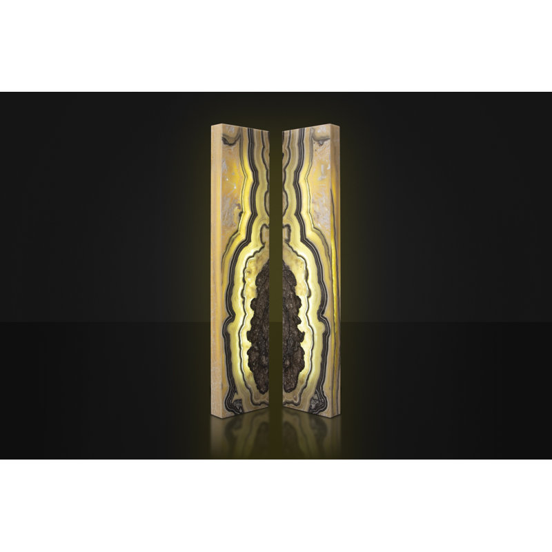2 - Light Flush Mounted Sconce, Honey