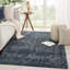 Azuma Hand Knotted Wool Geometric Area Rug in Dark Blue/Light Gray-1523411811