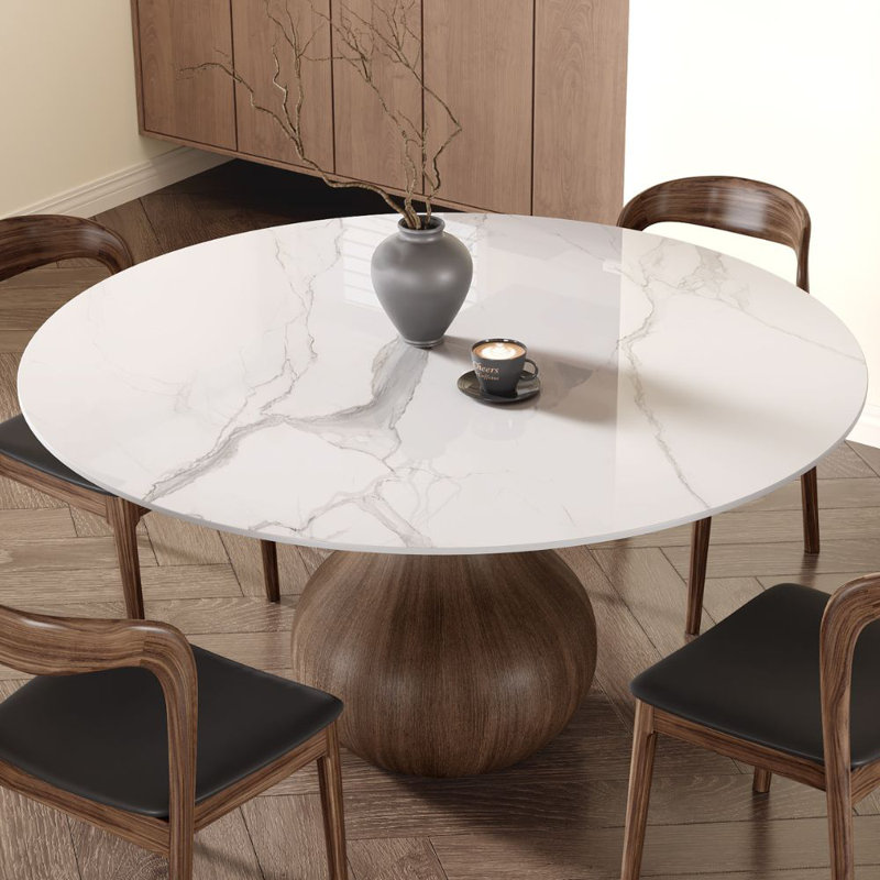 Table de salle à manger Otelia, Blanc, 29.52"H x 47.24"L x 47.24"W