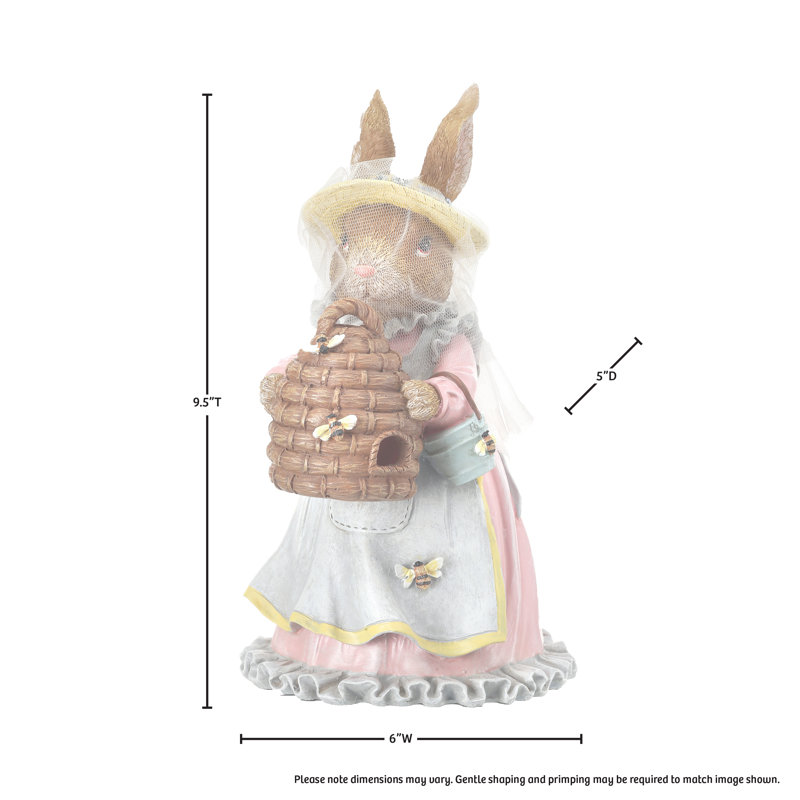 Lapin en résine avec ruche