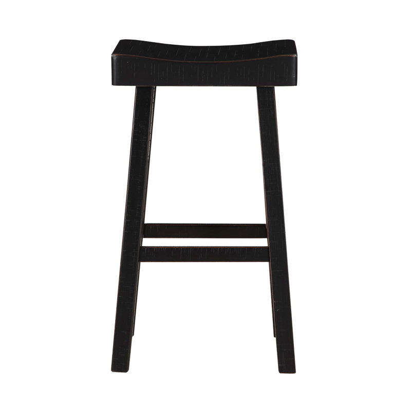 Transitional 4-Piece Pub Height Set, Table And Bar Stools And Solid Rubberwood Furniture, Black