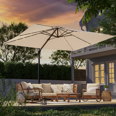10x8ft LED Rectangle Cantilever Umbrella