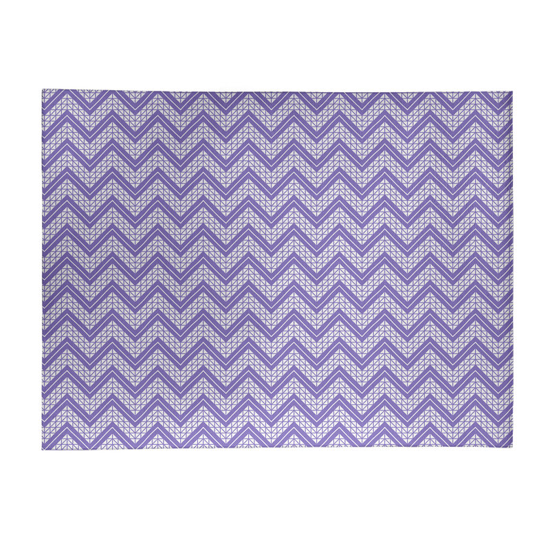 Tapis mauve/gris à cadre à main, Rectangle 9 pi x 12 pi
