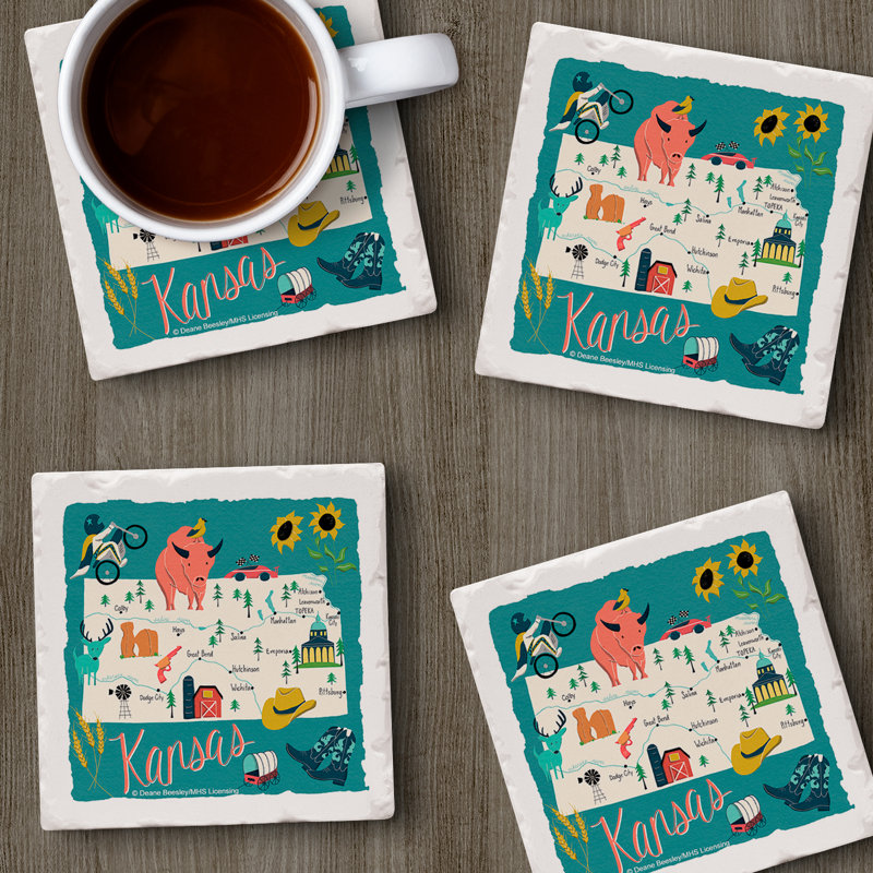 Ensemble de sous-verres 4 pièces Kansas