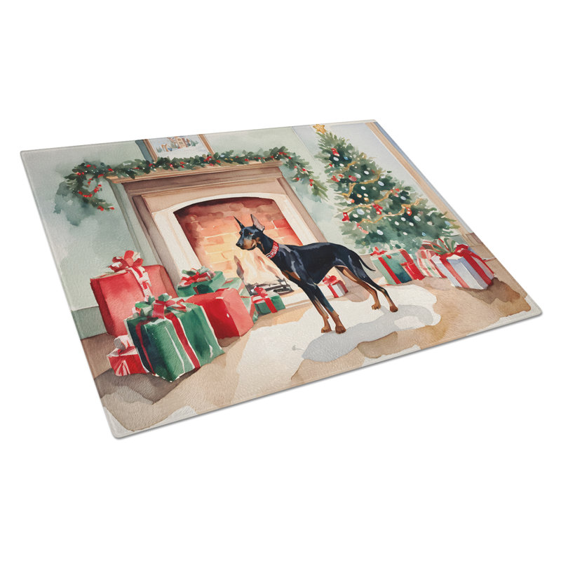 Grande planche à découper en verre Doberman Pinscher