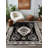 Zeira Collection Digital Print Cotton-Polyester Black Moroccan Rug-905546089