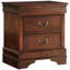 Table de chevet traditionnelle avec 2 tiroirs - Cerisier brun pour la chambre à coucher