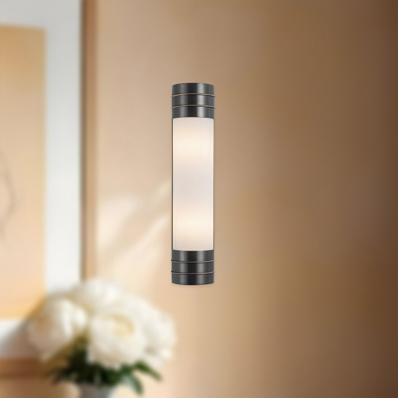 Éclairage pour meuble-lavabo 2 lumières Willard, Bronze urbain, Opale mat