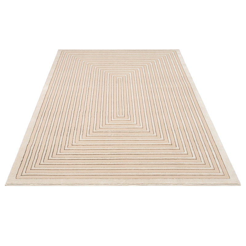 Modern Geometric Area Rug, Concentric Design, Indoor Floor Mat for Living Room and Hallway, Rectangle 120 x 170 cm