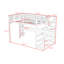 Lit mezzanine avec bureau et escalier de rangement, lumières DEL et ports USB-1141556511