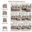 Canapés d'angle à compression, canapé modulaire en chenille camel, intérieur moderne et compact