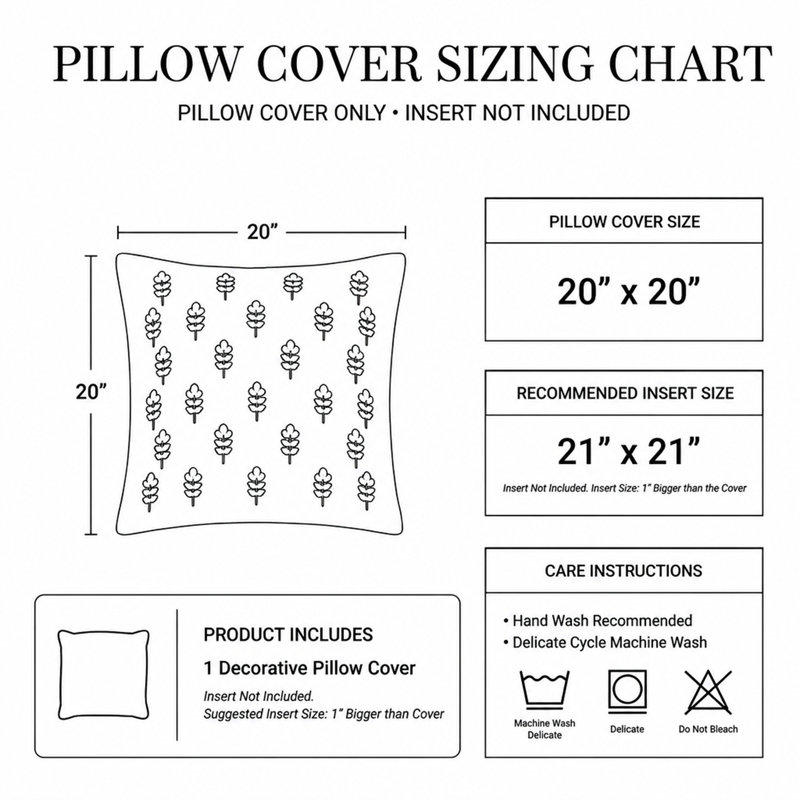 Housse de coussin en coton brodé, Sage