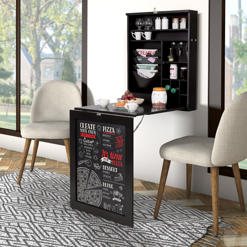 Foldable Armoire Desk, Black