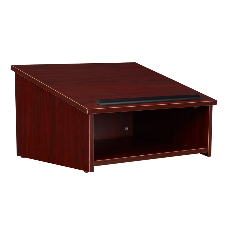 Mahogany 13.75'' Wood Tabletop Lectern with Storage