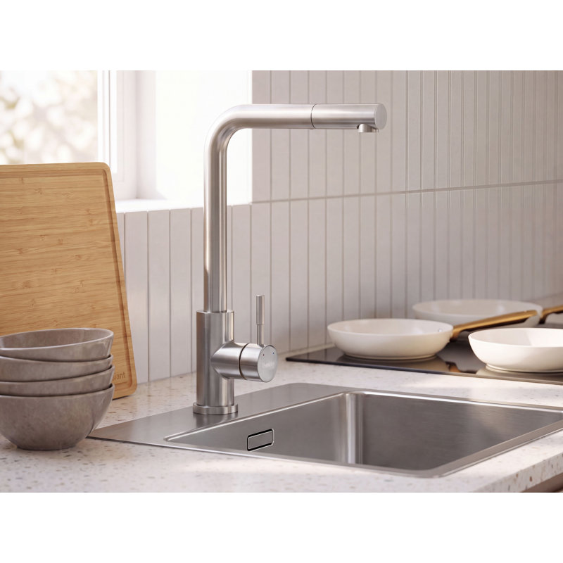 Kitchen Pull Out Tap LIAVIUCO Silver