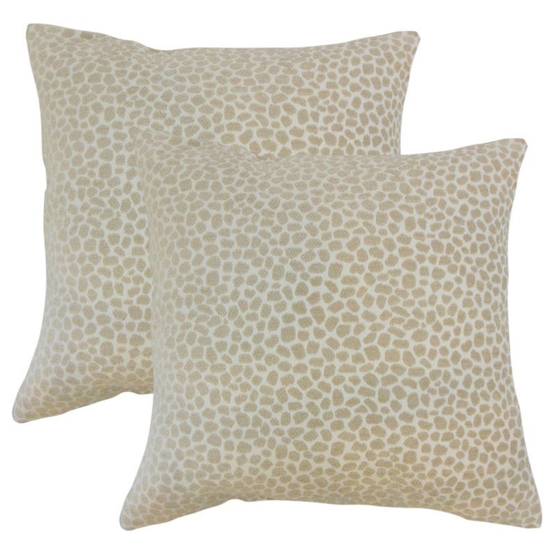 Geometric Throw Pillow, Ivory