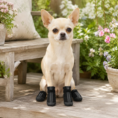 Breathable Mesh Non-Slip Dog Boots with Soft Soles, Set of 4