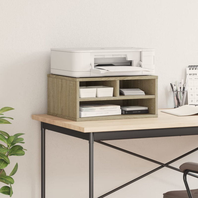 22.5cm H Printer Stand, 22.5cm H x 49cm W x 40cm D, Sonoma Oak