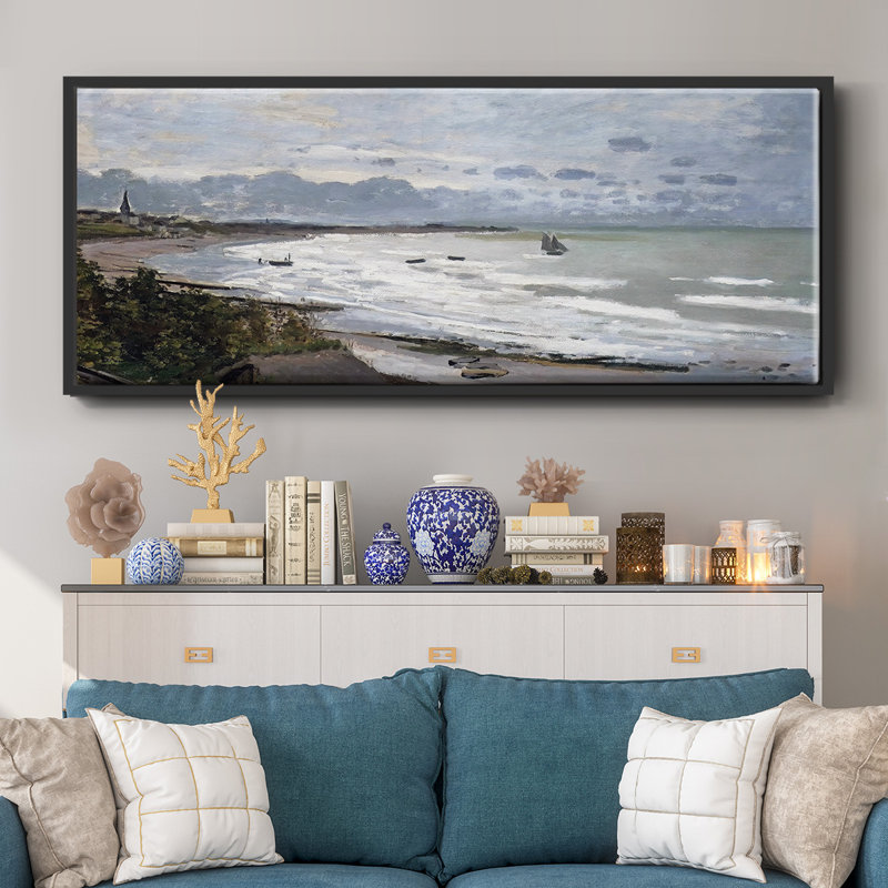 The Beach at Saint- Framed Canvas