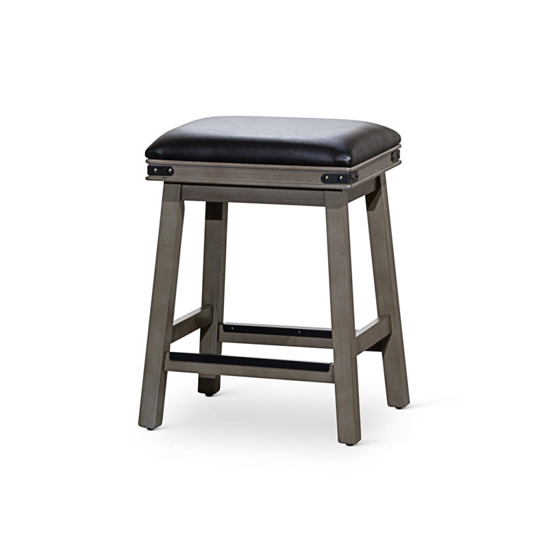 Tabouret de comptoir court Caprial 24, Gris, Noir