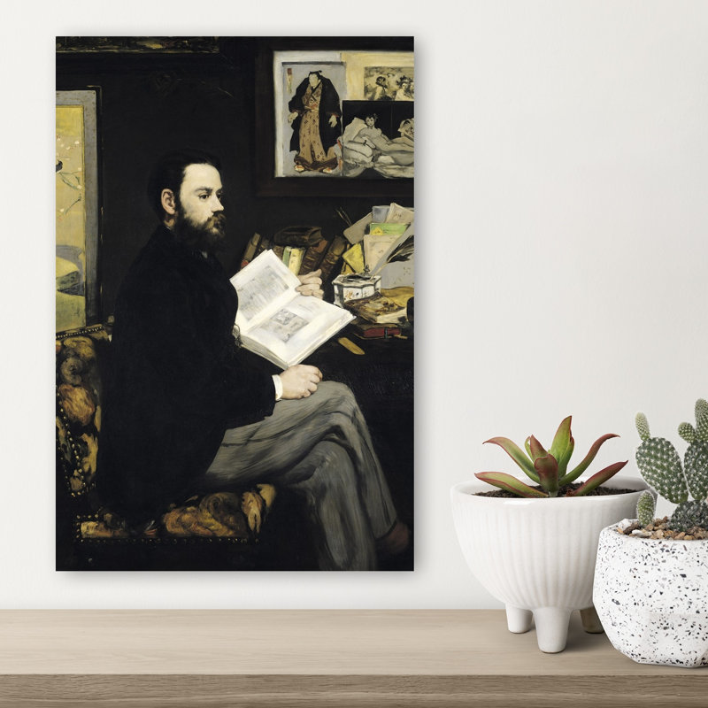 Émile Zola, 1868, Portrait abstrait impressionniste contemporain, estampe murale, H 18 po x l 12 po
